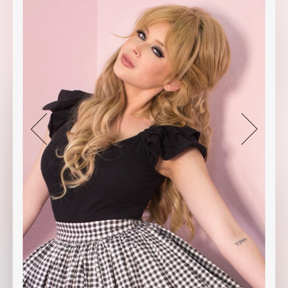 Vixen by Micheline Pitt Lolita Top in Black